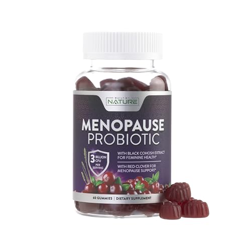 Menopause Supplements for Women - Menopause Probiotic Gummy - Women’s Menopause Relief for Hot Flashes, Night Sweats & Mood Swings with Black Cohosh & Cranberry - Non-GMO, Vegan - 60 Gummies