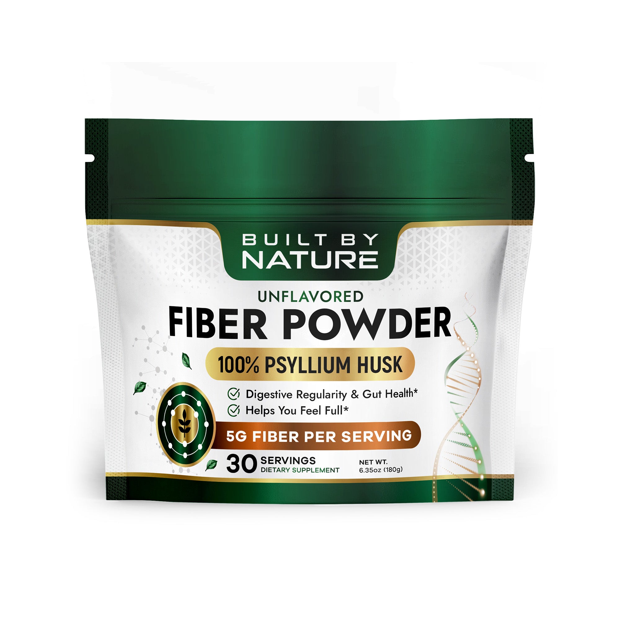 Built By Nature Psyllium Husk Fiber Powder – Daily Fiber Supplement for ...