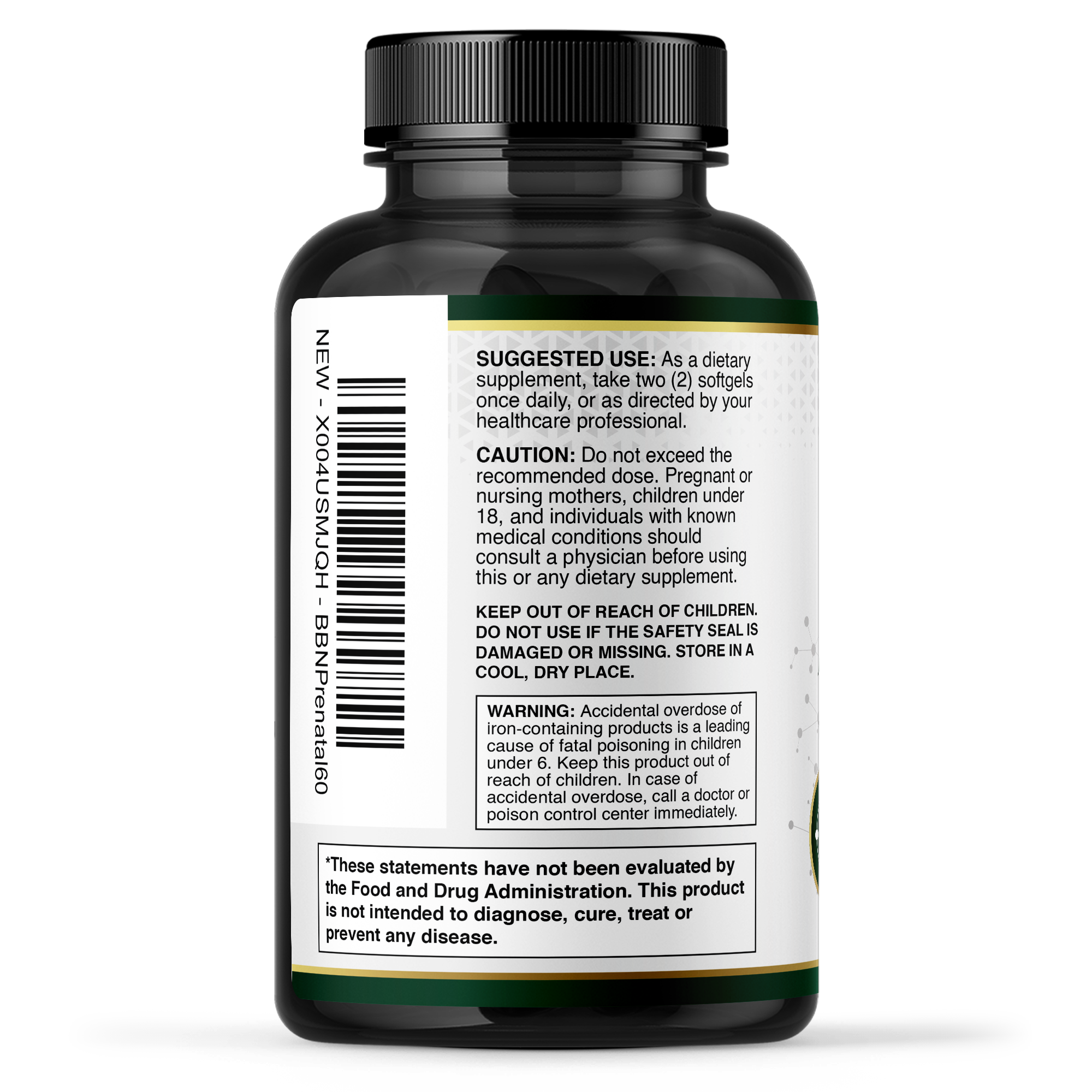 Built by Nature Prenatal Vitamins for Women – Prenatal Vitamin with DHA, Iron & Folic Acid – Prenatal Multivitamin Softgels – Pregnancy Vitamins for Women – 60 Softgels