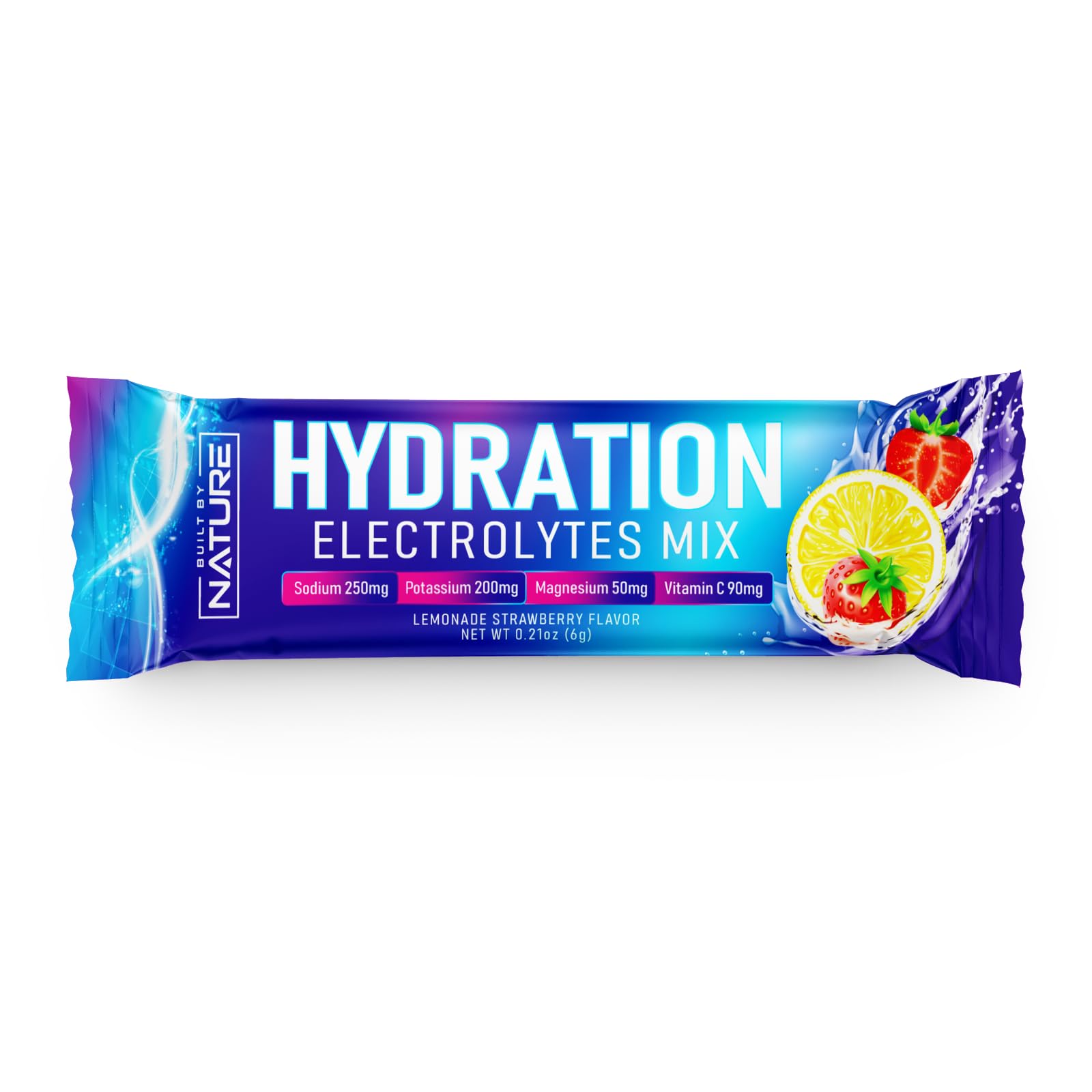 Electrolytes Powder Hydration Packets – Recovery Drink Mix with Sodium, Potassium, Magnesium, Calcium, Vitamin C & Zinc – Sugar Free, Keto, Non GMO & Vegan – Strawberry Lemonade – 16 Sticks