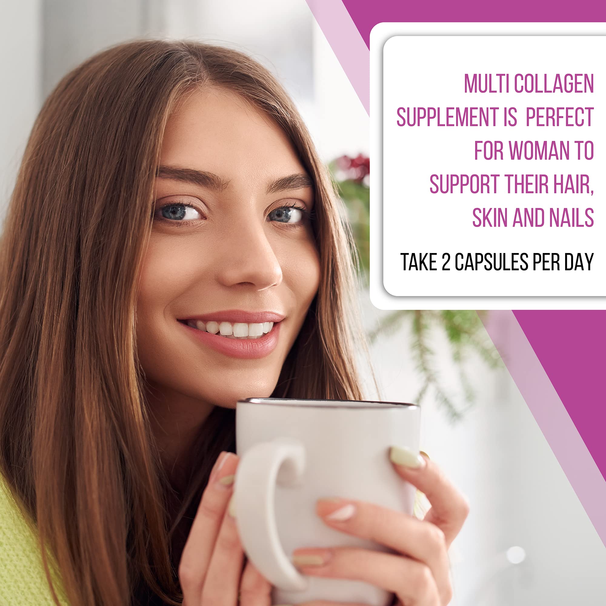 Collagen Powder Pills, Hydrolyzed Type 1 & 3 Peptides, Grass-Fed 5-in-1 Multi Collagen Complex Supplement, Healthy Hair, Skin, Nails, Bones & Joints, Keto & Paleo Friendly, Non-GMO, 60 Capsules
