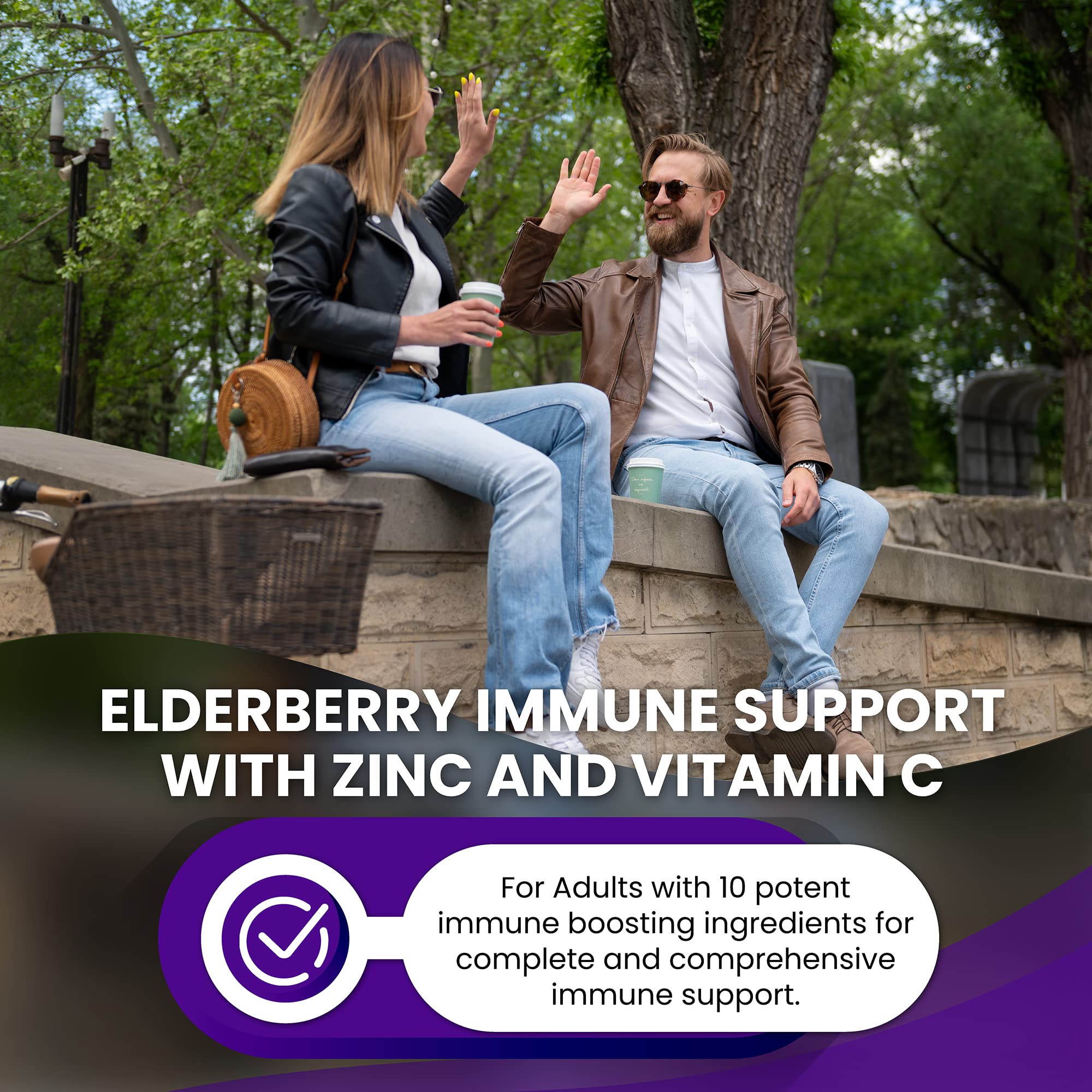 Built by Nature Elderberry Immune Support with Vitamin C and Zinc for Adults- Comprehensive Extra Strength Immune System Booster with Vitamins, Minerals, and Probiotics, 60 Capsules