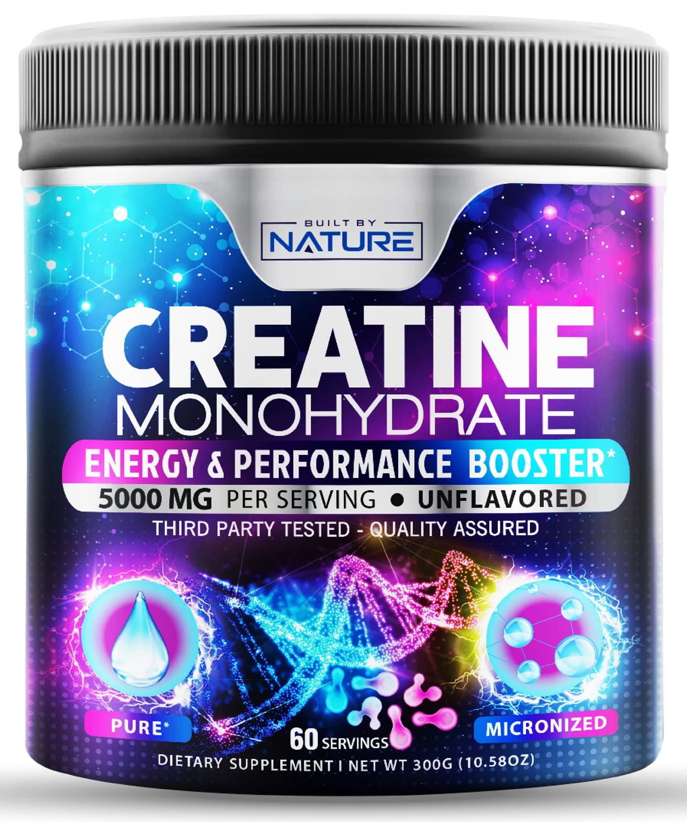 100% Pure Creatine Monohydrate Powder: 5,000 MG per scoop for 50 Powerful  Workouts, Enhanced Muscle Growth, and Peak Performance By Bear Grips