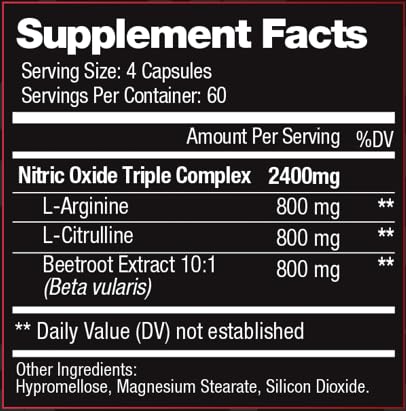 Muscle Motive Nitric Oxide Supplement 2400mg with L-Arginine, L-Citrulline and Beet Root Extract, 240 Capsules