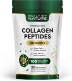 Built by Nature Collagen Peptides Powder - Hydrolyzed Collagen Protein for Women - Grass Fed, Non-GMO - Hair, Skin, Nails Supplement - Unflavored, 10.58 oz, 30 Servings