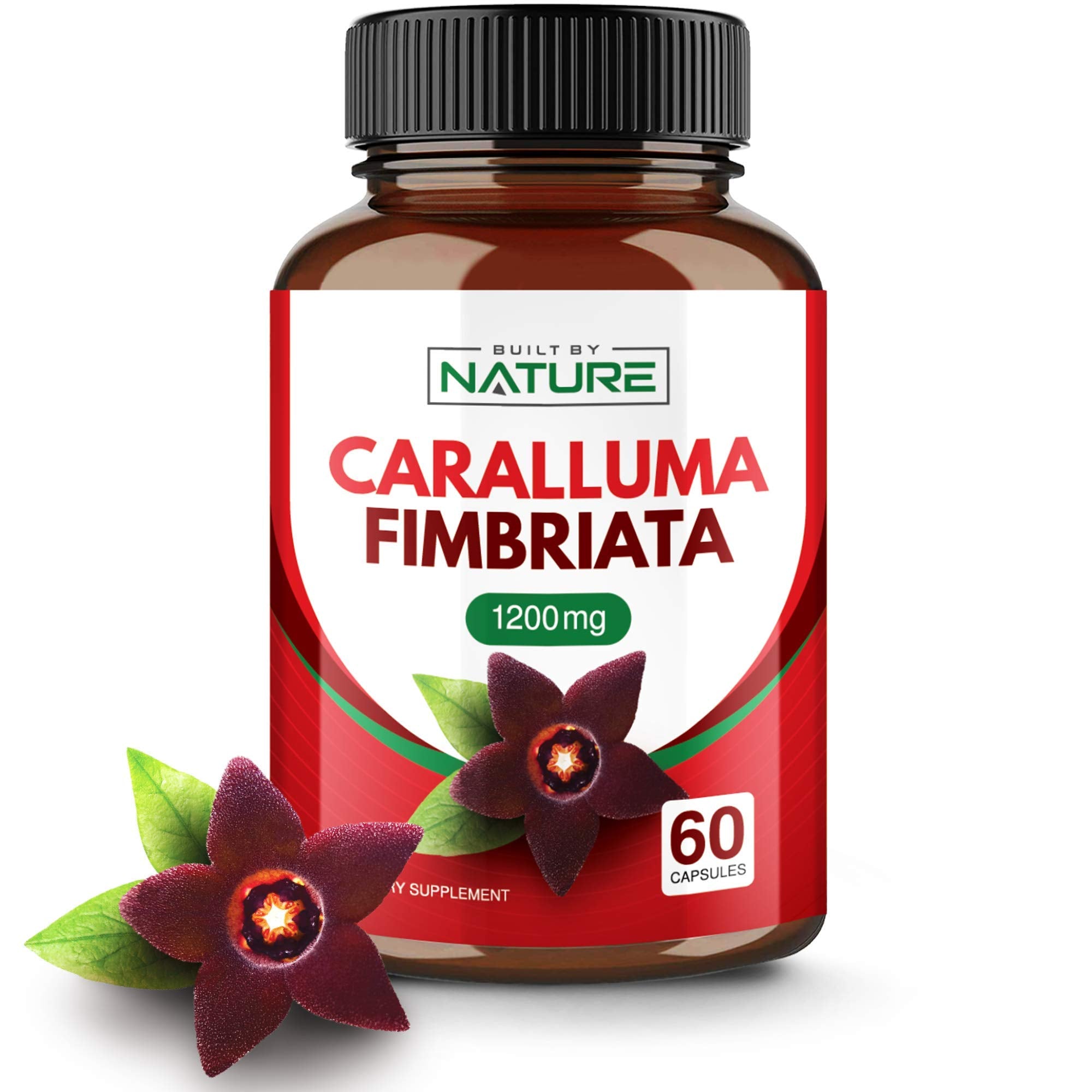 Caralluma Fimbriata Extract, 1200mg Maximum Strength Appetite Suppressant - Pure & Natural Weight Loss, Energy, and Mental Focus Support, Gluten-Free, Vegan, No Additives or Fillers, 60 Capsules