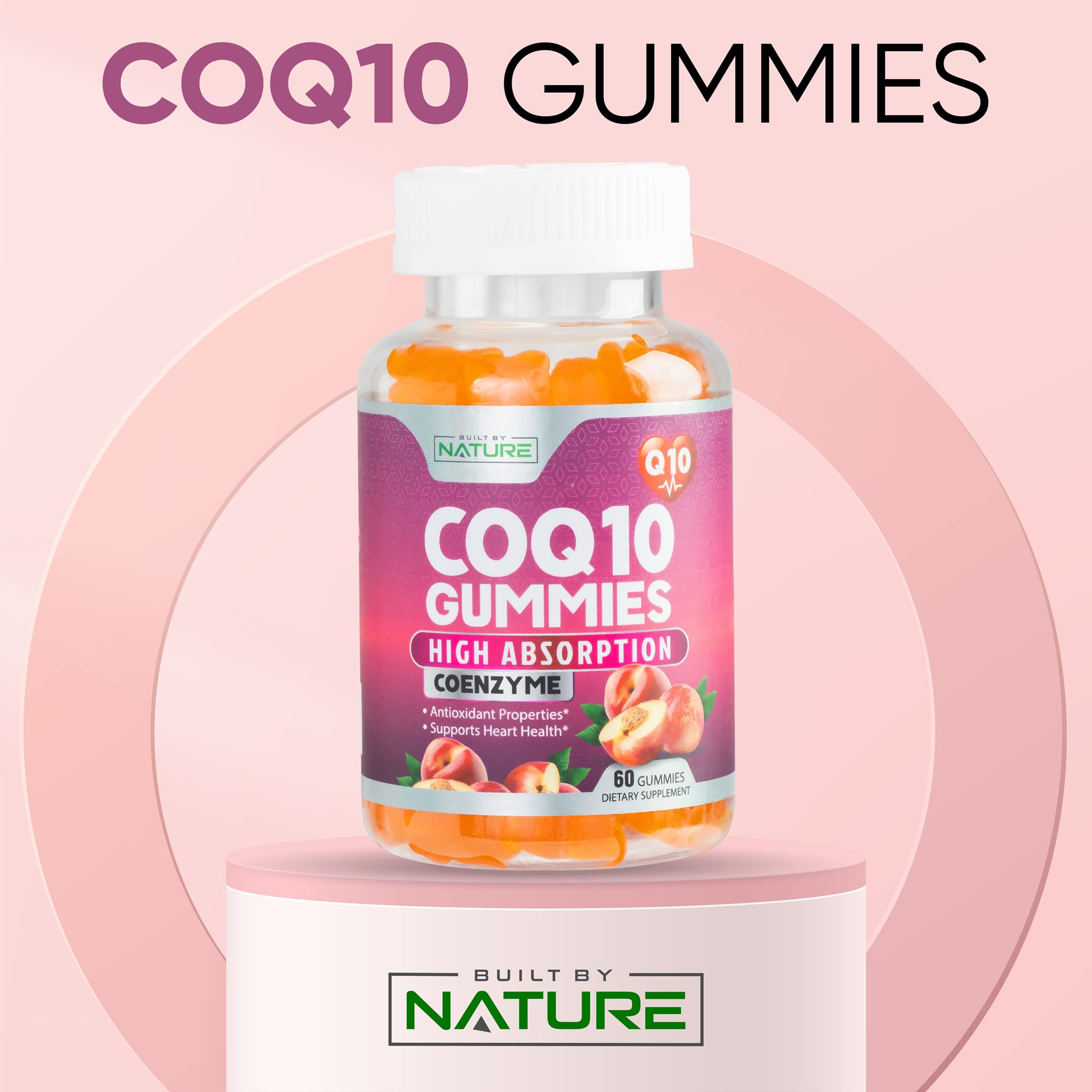 CoQ10 100mg Gummies, High Absorption Coenzyme Q10 Gummy, Heart Health & Energy Production Support, Rapid Release Antioxidant Supplement - Gluten Free, Naturally Fermented, 60 Count – 1 Month Supply