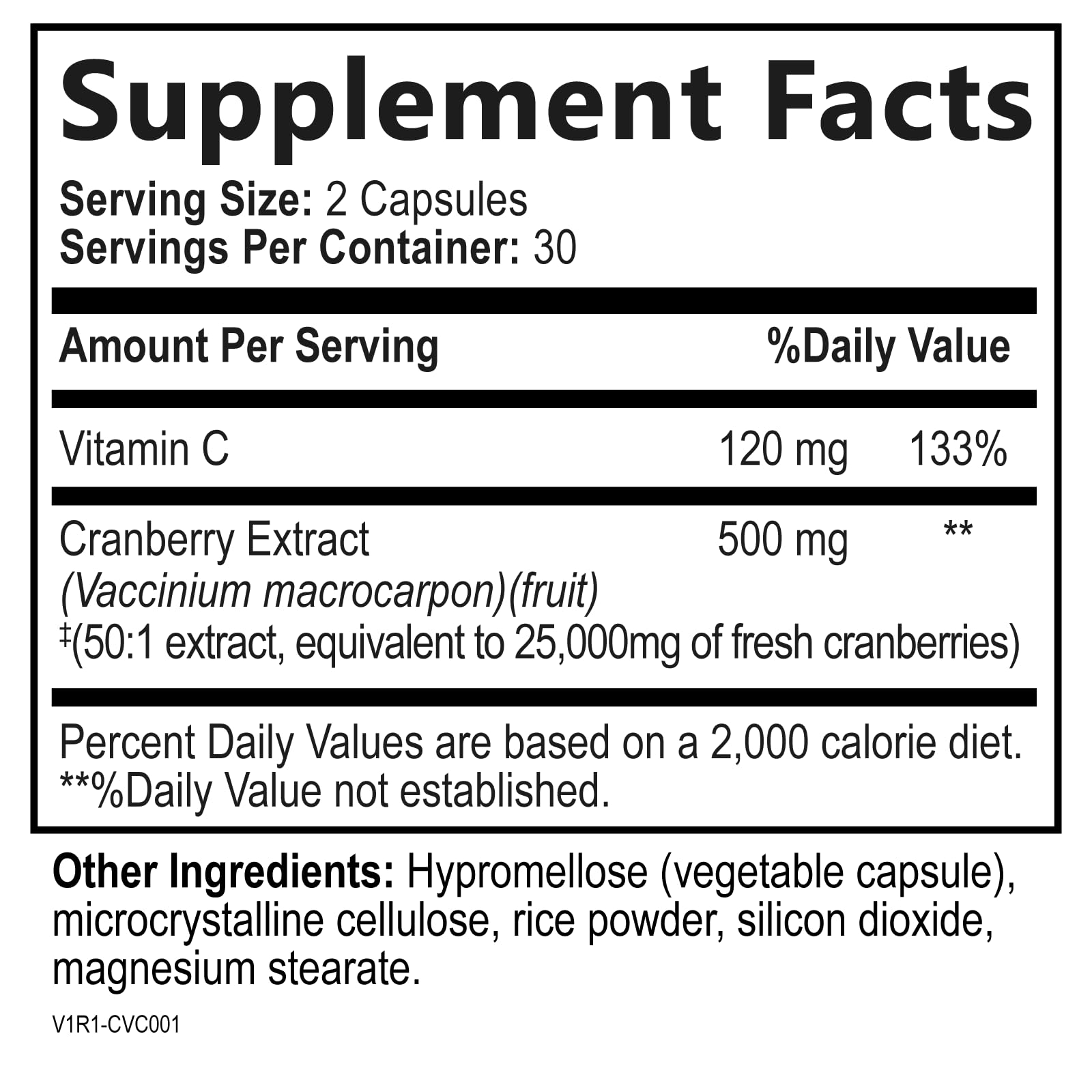 Built by Nature Cranberry Pills 25,000mg - Extra Strength 50:1 Concentrate Extract with Vitamin C - Urinary Tract Health Supplement for Women - Non-GMO, Sugar Free, Vegan - 60 Capsules