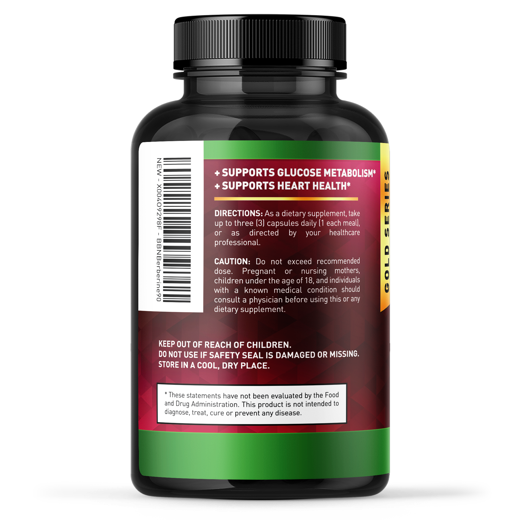 Built by Nature Berberine HCl 500 mg – Extra Strength AMPK Activator for Heart Support – Non-GMO, Vegan, Gluten-Free – 90 Veggie Capsules