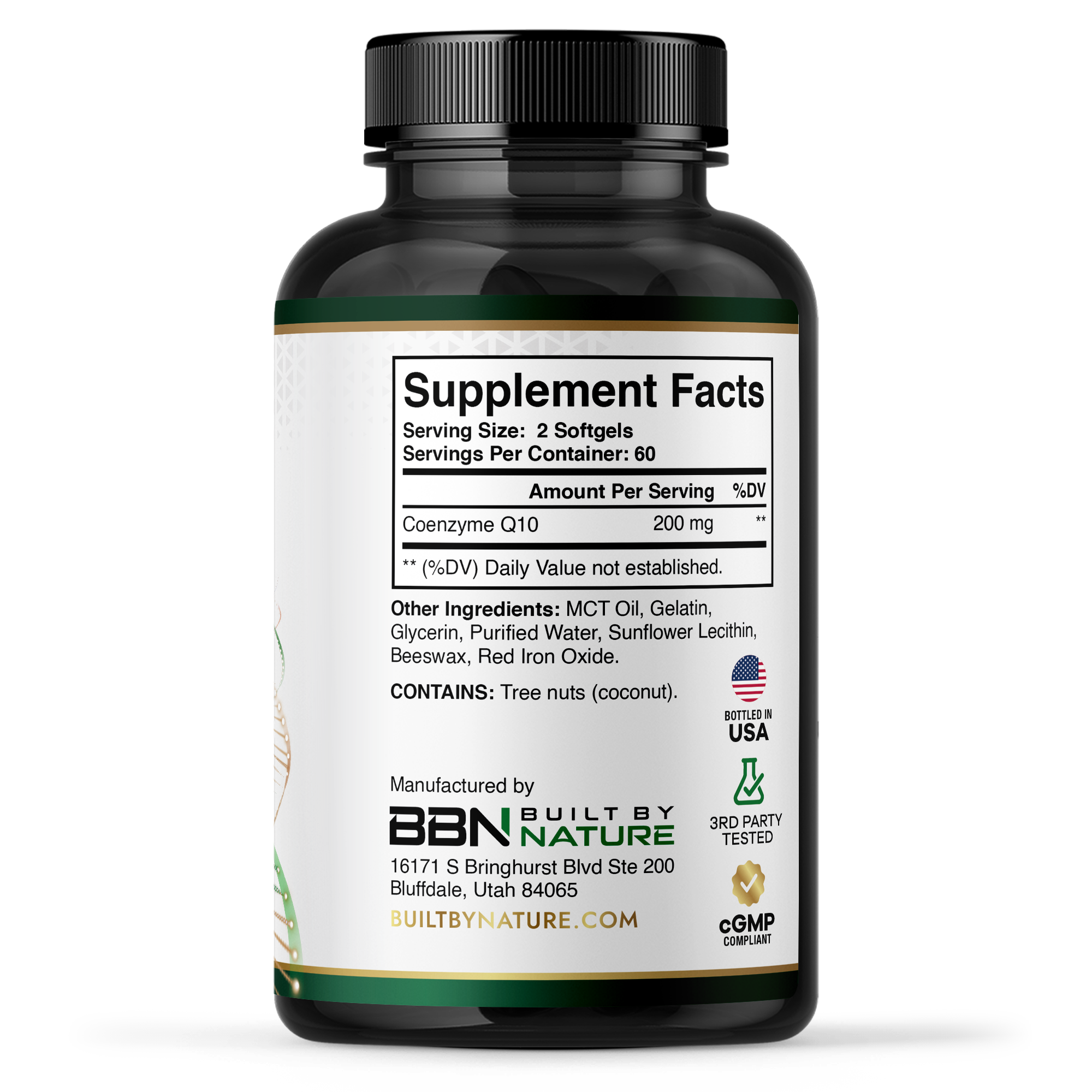 Built by Nature CoQ10 – High Absorption Coenzyme Q10 Supplement with Coconut MCT Oil – Promotes Heart Health, Cellular Energy & Antioxidant Support – 120 Softgels