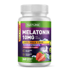 Built by Nature Melatonin 10 mg – Fast Dissolve Berry Tablets – Extra Strength Drug Free Sleep Support – Non-GMO, Vegan – Naturally Flavored and Sweetened – 360 Chewable Tablets