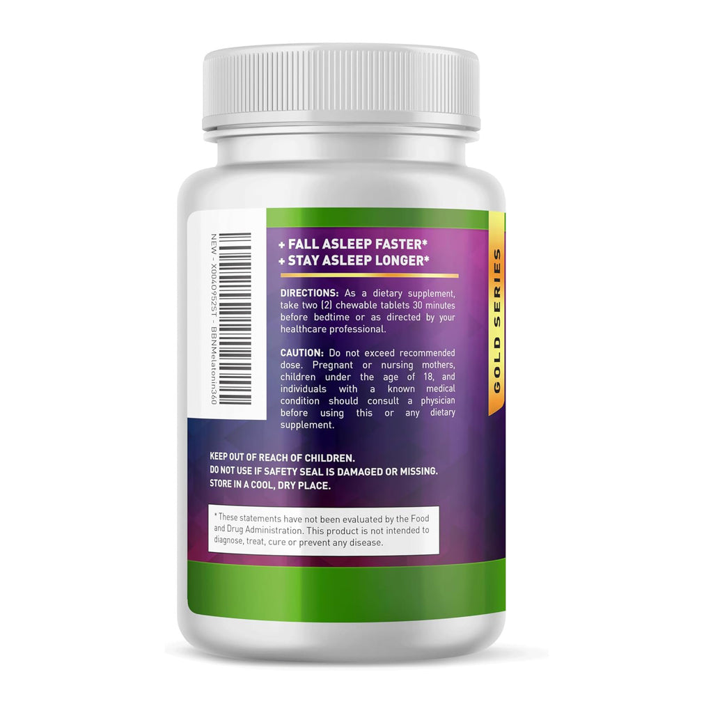 Built by Nature Melatonin 10 mg – Fast Dissolve Berry Tablets – Extra Strength Drug Free Sleep Support – Non-GMO, Vegan – Naturally Flavored and Sweetened – 360 Chewable Tablets