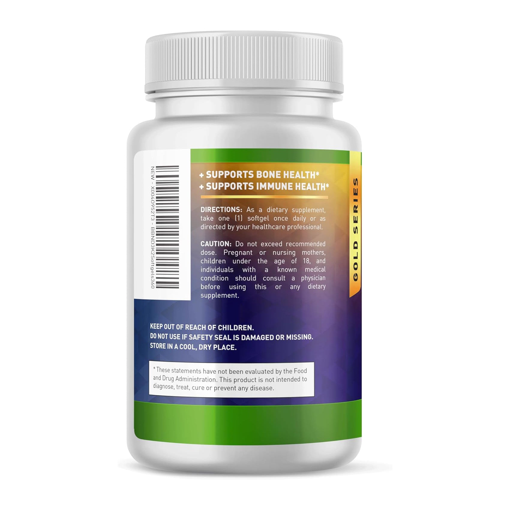 Built by Nature Vitamin D3 K2 5000 IU + 100 mcg MK-7 - Extra Strength, High Absorption - Bone, Heart & Immune Support - Coconut MCT Oil - Non-GMO – 1 Year Supply - 360 Softgels