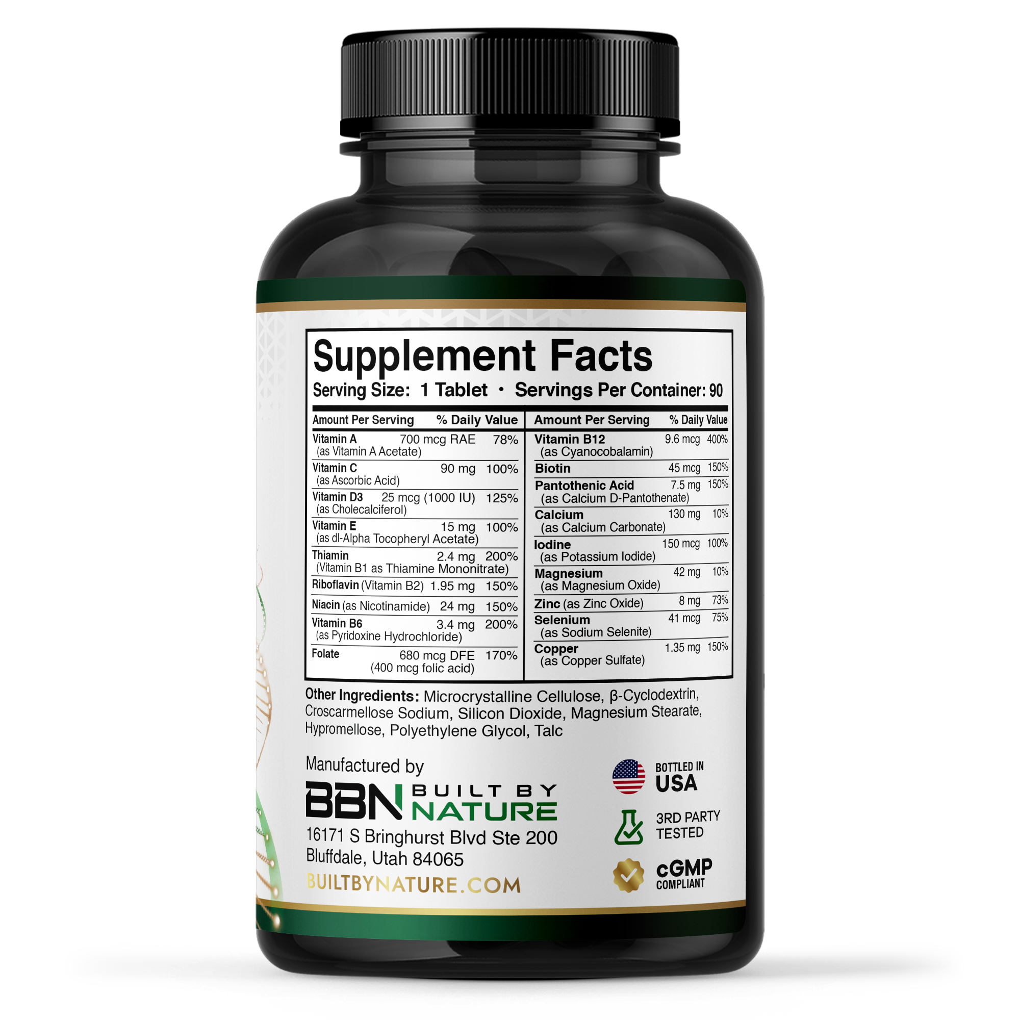 Built by Nature Multivitamin for Women – Daily Womens Multivitamin Supplement with Essential Vitamins & Minerals – Energy, Immunity & Beauty Support – 90 Tablets