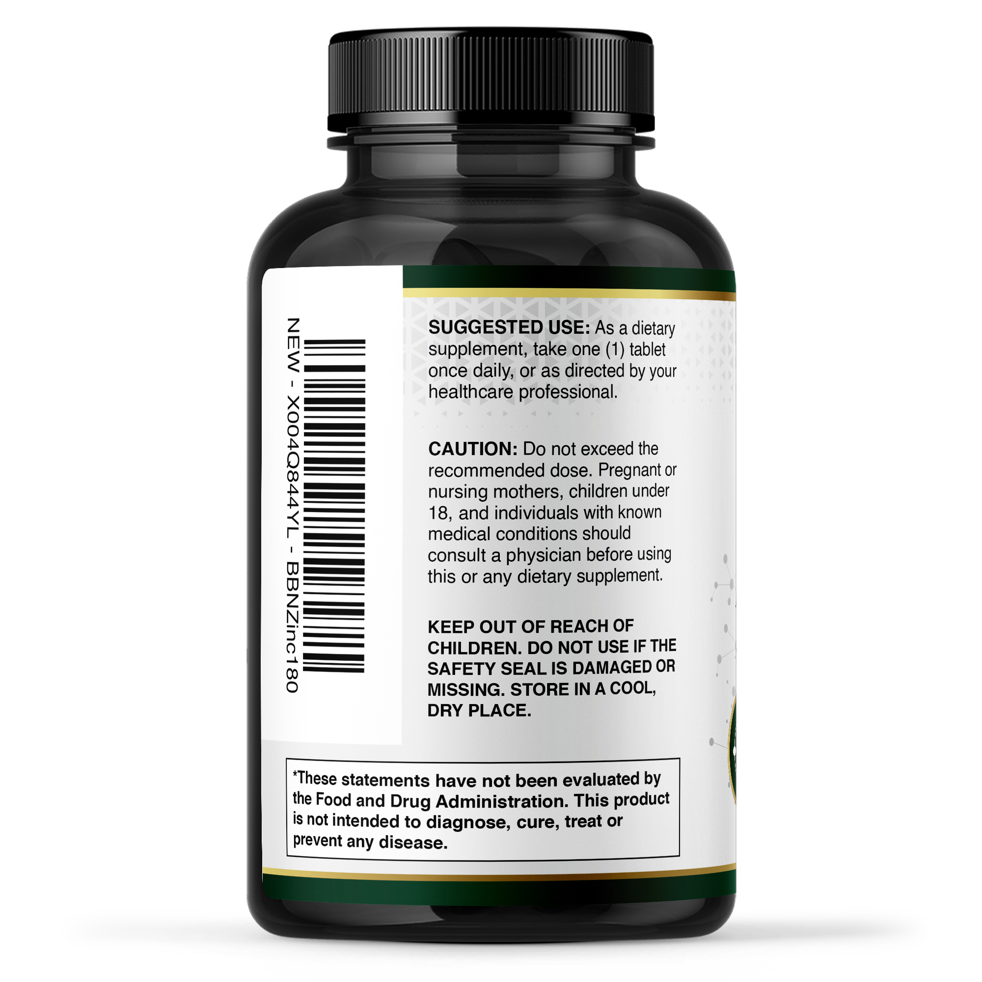 Built By Nature Zinc 50 mg – Zinc Gluconate for Highly-Absorbable Immune & Antioxidant Support – Promotes Skin, Eye & Immune Health – Non-GMO, Gluten-Free – 180 Tablets