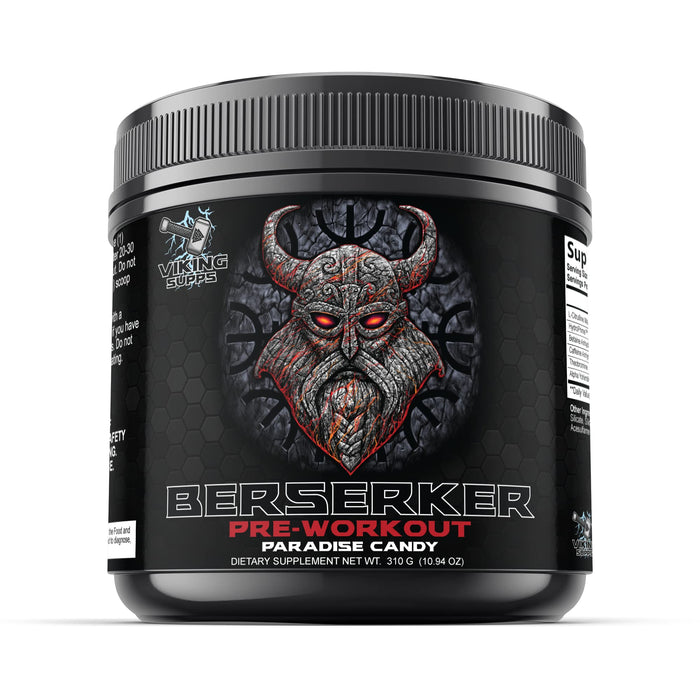 Viking Supps Pre Workout Supplement - Powerful Pre-Workout Formula for Intense Energy & Focus Berseker Pre-Workout, Paradise Candy Flavor - 10.72 Oz