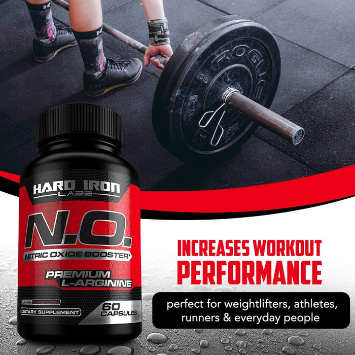 N.O. Nitric Oxide Booster with L-Arginine, L-Citrulline, Beta Alanine, AAKG - Non-GMO, Gluten-Free, Vegan - Pre-Workout Supplement for Muscle Growth, Stamina, Energy, Pumps, Vascularity - 120 Capsules