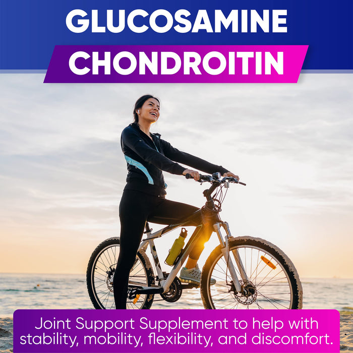 Glucosamine Chondroitin with MSM, Turmeric, Boswellia - Advanced Joint Support, High Potency Antioxidant & Inflammatory Response, Comfort for Back, Knees, Hands, Non GMO, 60 Extended Delivery Capsules