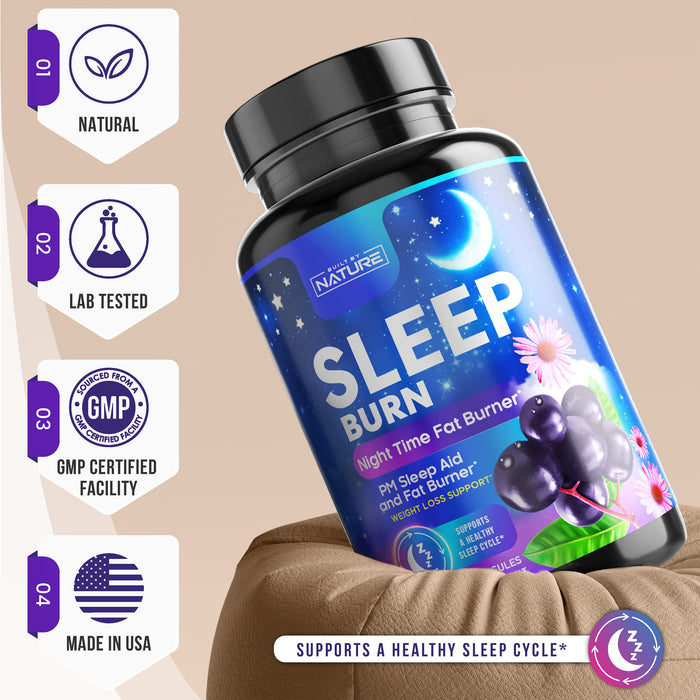 Night Time Fat Burner - Fast-Acting Weight Loss, Appetite Suppressant, Metabolism Booster and Sleep Support - Carb Blocker and Belly Fat Reducer - Green Coffee Bean, Ashwagandha & More - 60 Capsules